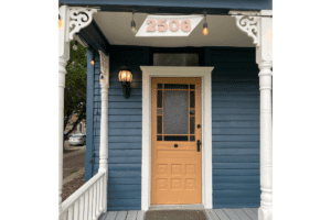 photo of front door of dirt coffee's new entrance